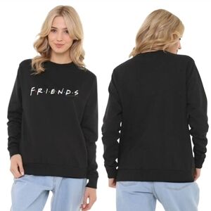 #31 Black Friends Logo SWEATER Large P2P22 L26